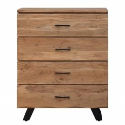 Ars Natura Kommode Vardo - Akazie massiv / Metall - Akazie / Schwarz