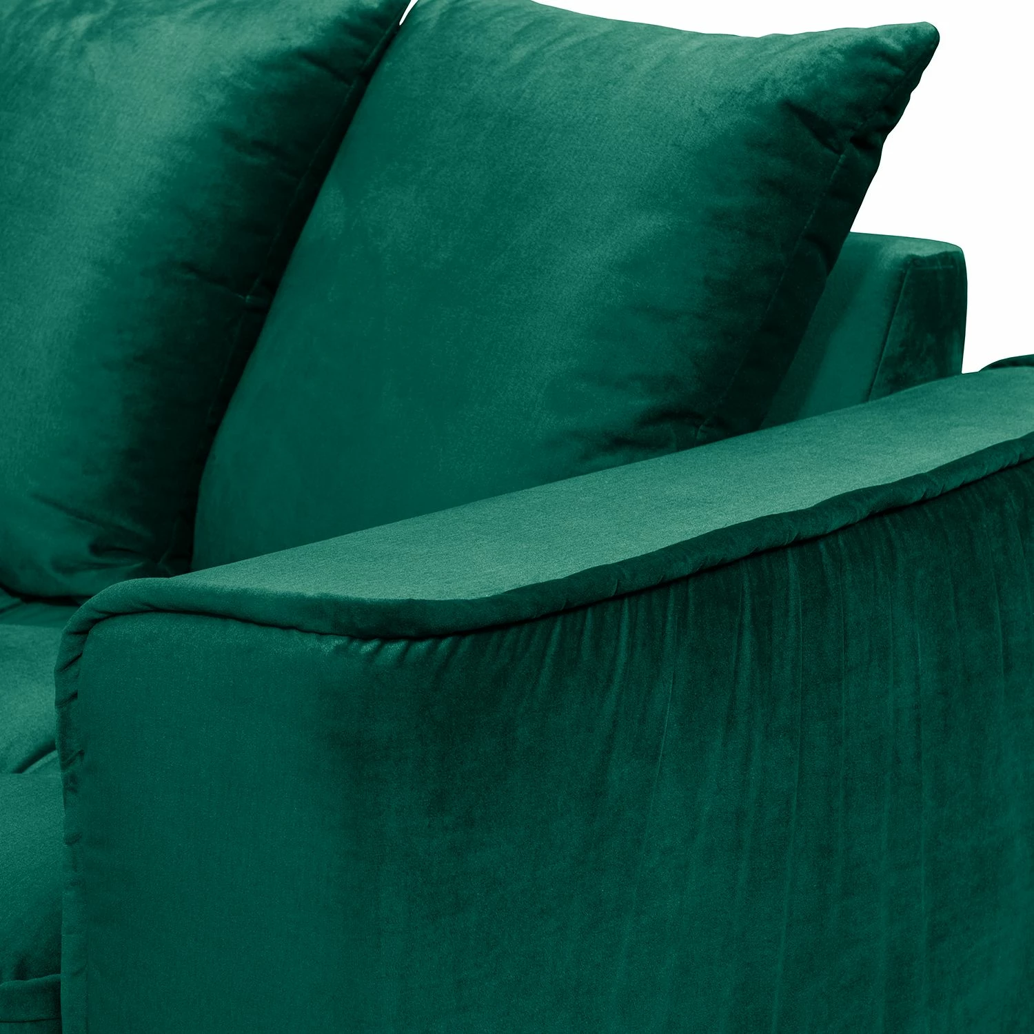 Jack & Alice Ecksofa Polich - Samt - Dunkelgrün - Ottomane davorstehend links 7 Jack & Alice Ecksofa Polich - Samt - Dunkelgrün - Ottomane davorstehend links – Bild 7