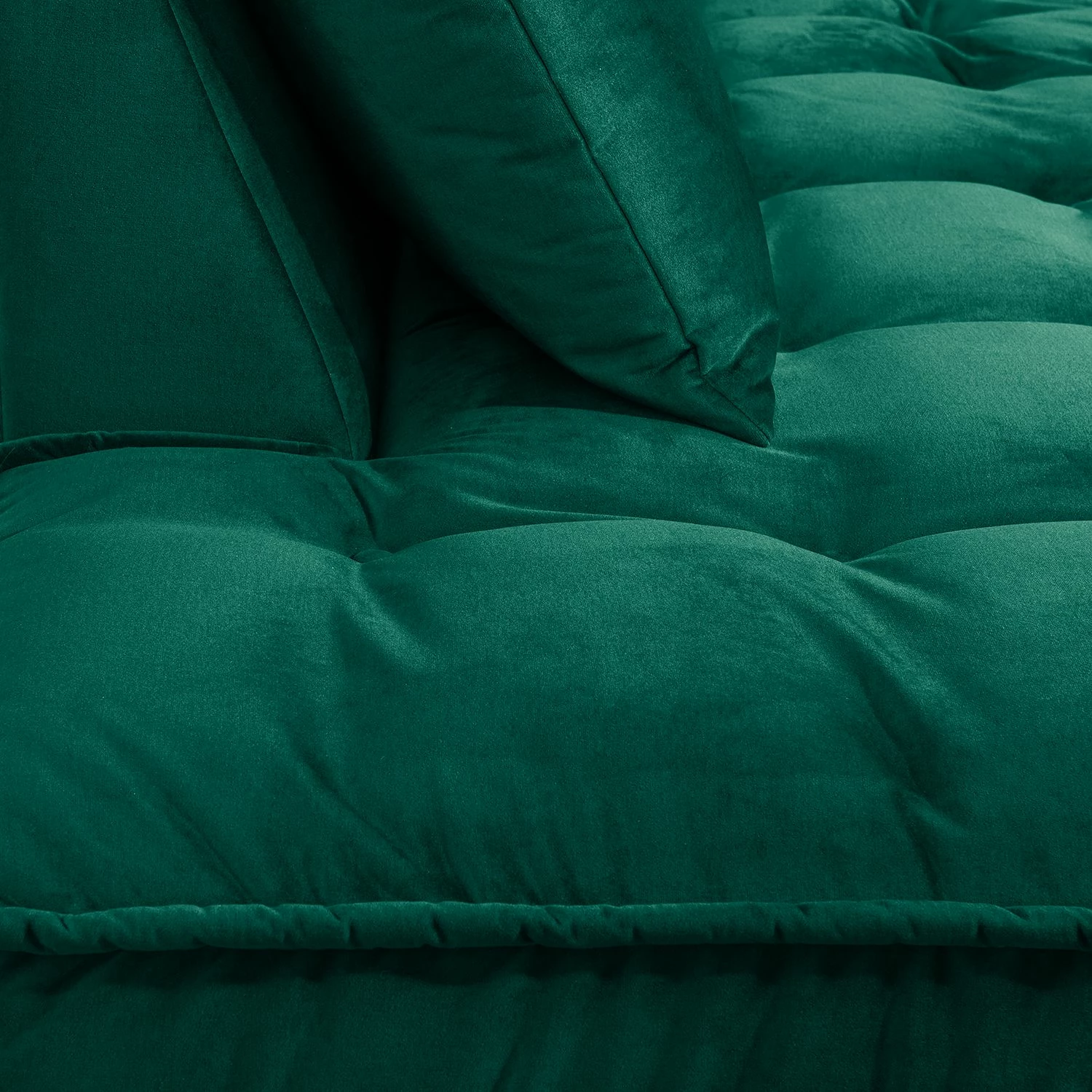 Jack & Alice Ecksofa Polich - Samt - Dunkelgrün - Ottomane davorstehend links 8 Jack & Alice Ecksofa Polich - Samt - Dunkelgrün - Ottomane davorstehend links – Bild 8