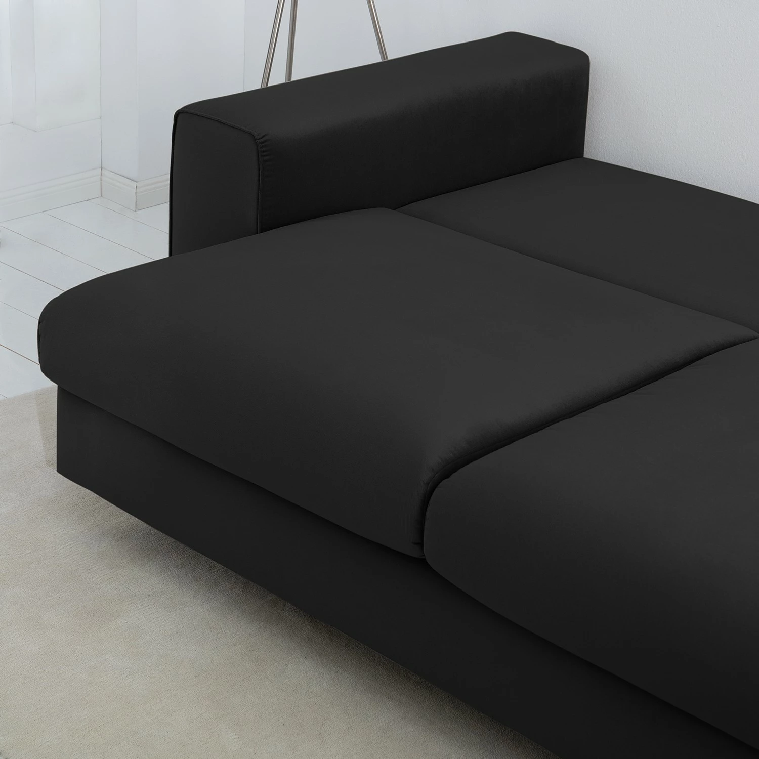 Jack & Alice Ecksofa Baitz I - Samt Krysia: Dunkelgrau - Ottomane davorstehend links 11 Jack & Alice Ecksofa Baitz I - Samt Krysia: Dunkelgrau - Ottomane davorstehend links – Bild 11