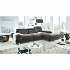 Fredriks Ecksofa Mundau I - Webstoff - Dunkelgrau - Longchair davorstehend rechts -WOHNZIMMERMÖBEL Verkäufe 1000167246 190329 09291900005 MOOD GALLERYIMAGES P000000001000167246 mood