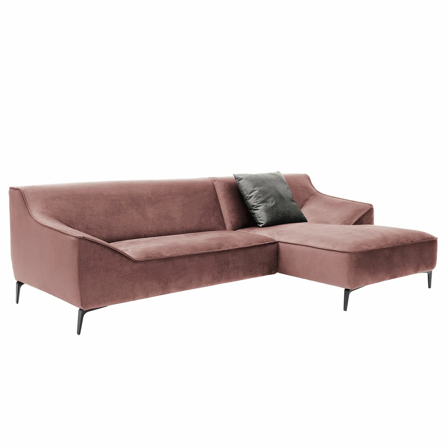 Jack & Alice Ecksofa Rosas I - Samt - Mauve - Longchair davorstehend rechts 1 Jack & Alice Ecksofa Rosas I - Samt - Mauve - Longchair davorstehend rechts