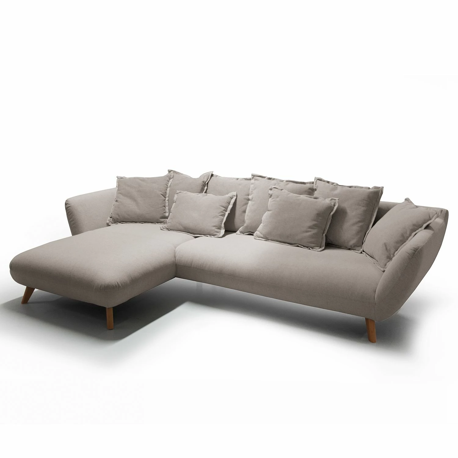 Norrwood Ecksofa Halma I - Webstoff - Grau - Longchair davorstehend links 1 Norrwood Ecksofa Halma I - Webstoff - Grau - Longchair davorstehend links