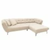 Fredriks Ecksofa Somerset I - Webstoff - Creme - Longchair davorstehend rechts