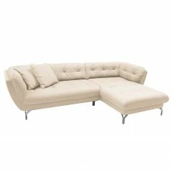 Fredriks Ecksofa Somerset I - Webstoff - Creme - Longchair davorstehend rechts