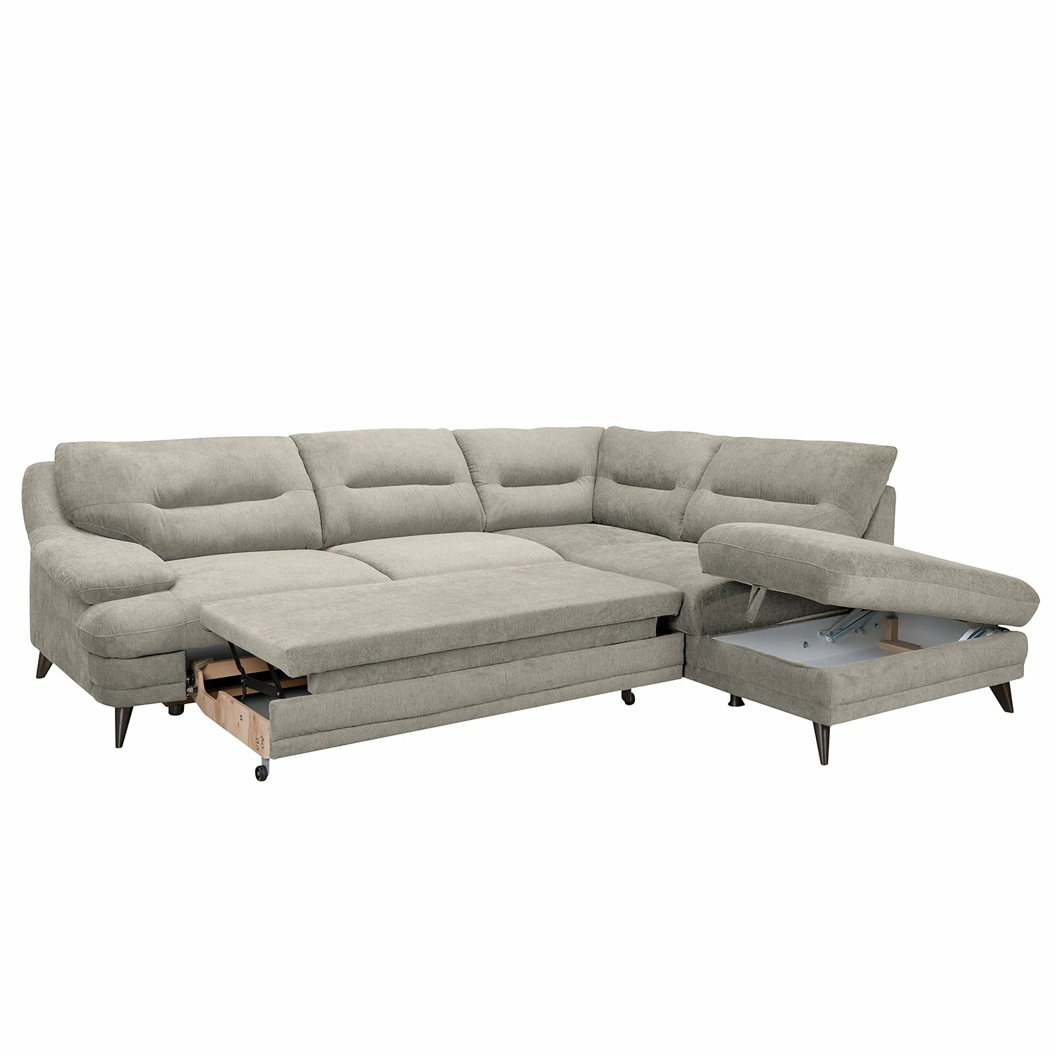 Fredriks Ecksofa Lutz III - Microfaser - Sandgrau - Ottomane davorstehend rechts 3 Fredriks Ecksofa Lutz III - Microfaser - Sandgrau - Ottomane davorstehend rechts – Bild 3