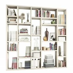 Loftscape Bücherregal Emporior IV - Cremeweiß - Breite: 214 cm
