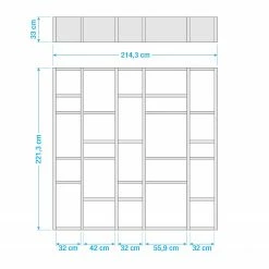 Loftscape Bücherregal Emporior IV - Hochglanz Weiß - Breite: 214 cm -WOHNZIMMERMÖBEL Verkäufe 1000167463 190507 15565400012 GALLERYIMAGES P000000001000167463