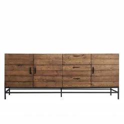 Ars manufacti Sideboard Grasby II - Altholz Pinie / Metall - Pinie Dunkel / Schwarz -WOHNZIMMERMÖBEL Verkäufe 1000168548 191108 18580600002 DETAILS P000000001000168548