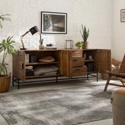 Ars manufacti Sideboard Grasby II - Altholz Pinie / Metall - Pinie Dunkel / Schwarz -WOHNZIMMERMÖBEL Verkäufe 1000168548 191126 17373400006 MOOD DETAILS P000000001000168548 mood