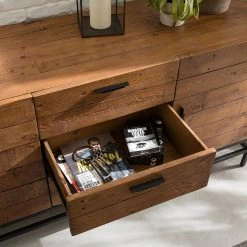 Ars manufacti Sideboard Grasby II - Altholz Pinie / Metall - Pinie Dunkel / Schwarz -WOHNZIMMERMÖBEL Verkäufe 1000168548 191126 17373400011 DETAILS P000000001000168548