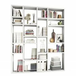 Loftscape Bücherregal Emporior IV - Hochglanz Weiß - Breite: 179 cm