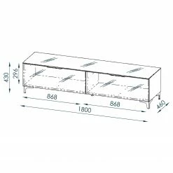 Maja Möbel TV-Lowboard Shino III - Glas Schwarz / Eiche Riviera Dekor -WOHNZIMMERMÖBEL Verkäufe 1000170602 190418 12393100036 GALLERYIMAGES P000000001000170602