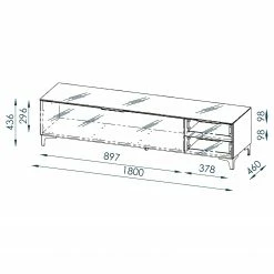 Maja Möbel TV-Lowboard Shino IV - Glas Weiß / Eiche Riviera Dekor -WOHNZIMMERMÖBEL Verkäufe 1000170605 190418 12393300050 GALLERYIMAGES P000000001000170605
