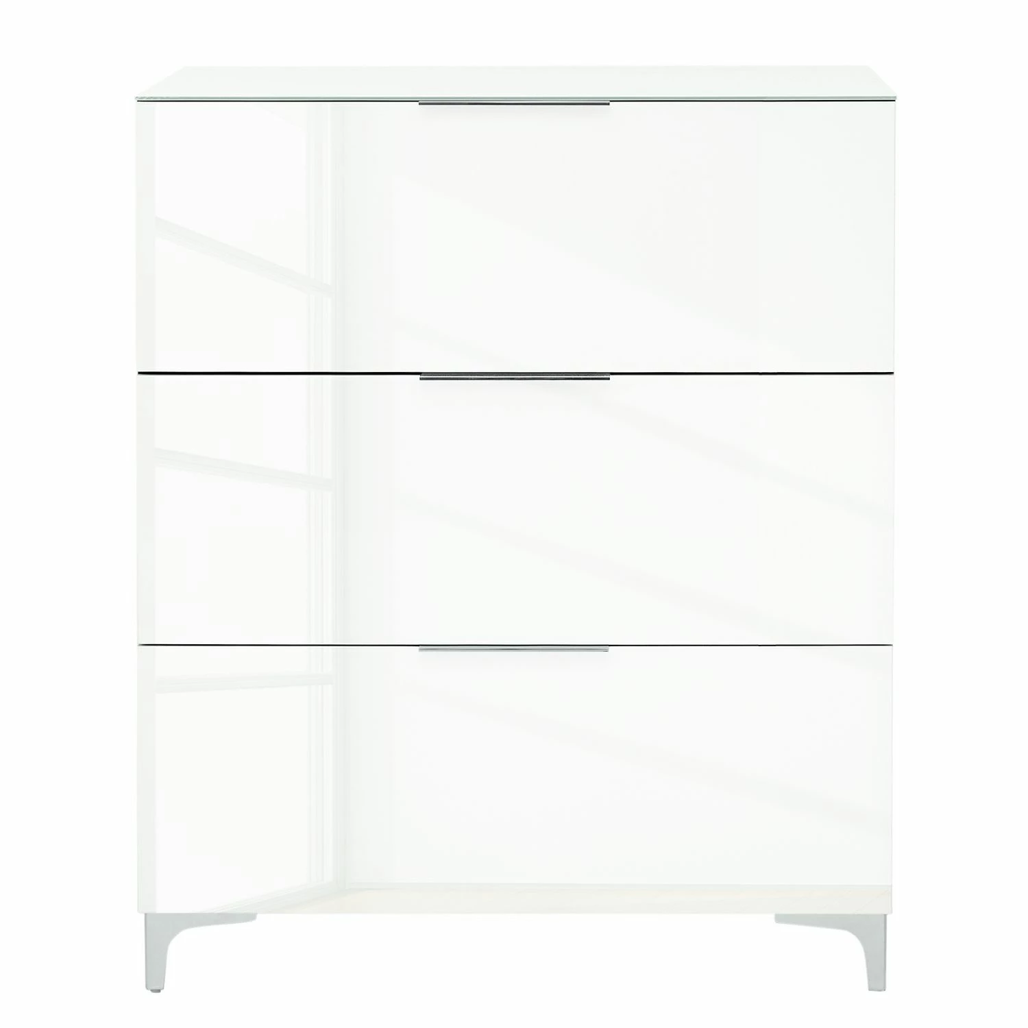 Maja Möbel Kommode Shino I - Glas Weiß / Eiche Riviera Dekor - Höhe: 109 cm 5 Maja Möbel Kommode Shino I - Glas Weiß / Eiche Riviera Dekor - Höhe: 109 cm – Bild 5