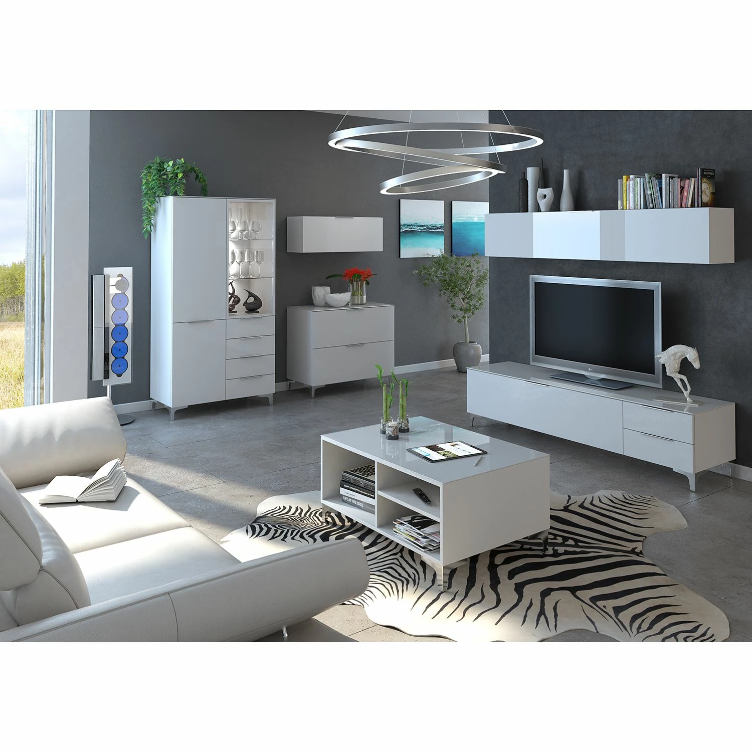 Maja Möbel TV-Lowboard Shino IV - Glas Weiß / Weiß 2 Maja Möbel TV-Lowboard Shino IV - Glas Weiß / Weiß – Bild 2