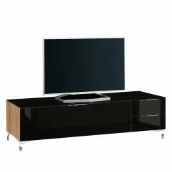 Maja Möbel TV-Lowboard Shino IV - Glas Schwarz / Eiche Riviera Dekor