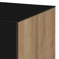 Maja Möbel TV-Lowboard Shino I - Glas Schwarz / Eiche Riviera Dekor -WOHNZIMMERMÖBEL Verkäufe 1000170627 190418 12393900136 GALLERYIMAGES P000000001000170627