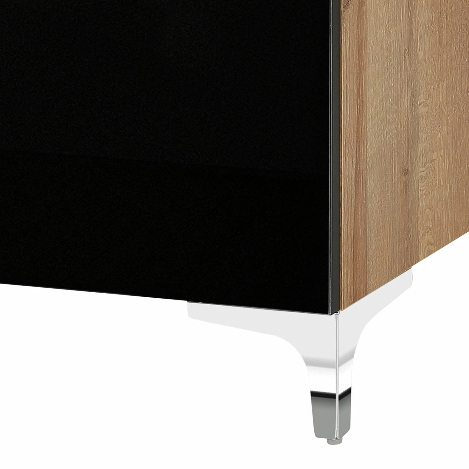 Maja Möbel Kommode Shino I - Glas Schwarz / Eiche Riviera Dekor - Höhe: 77 cm 4 Maja Möbel Kommode Shino I - Glas Schwarz / Eiche Riviera Dekor - Höhe: 77 cm – Bild 4