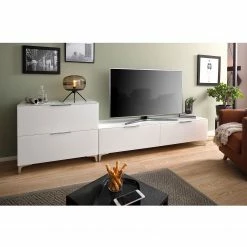 Maja Möbel Kommode Shino I - Glas Weiß / Weiß - Höhe: 77 cm -WOHNZIMMERMÖBEL Verkäufe 1000170634 190418 12394100159 MOOD GALLERYIMAGES P000000001000170634 mood