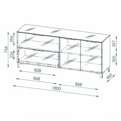 Maja Möbel Sideboard Shino II - Glas Schwarz / Schwarz -WOHNZIMMERMÖBEL Verkäufe 1000170638 190418 12394100174 GALLERYIMAGES P000000001000170638
