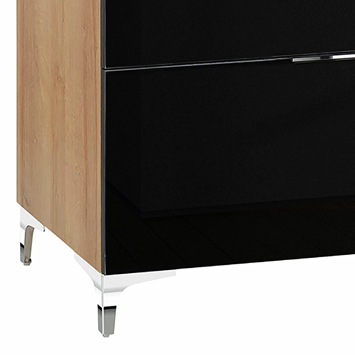 Maja Möbel Sideboard Shino II - Glas Schwarz / Eiche Riviera Dekor 3 Maja Möbel Sideboard Shino II - Glas Schwarz / Eiche Riviera Dekor – Bild 3
