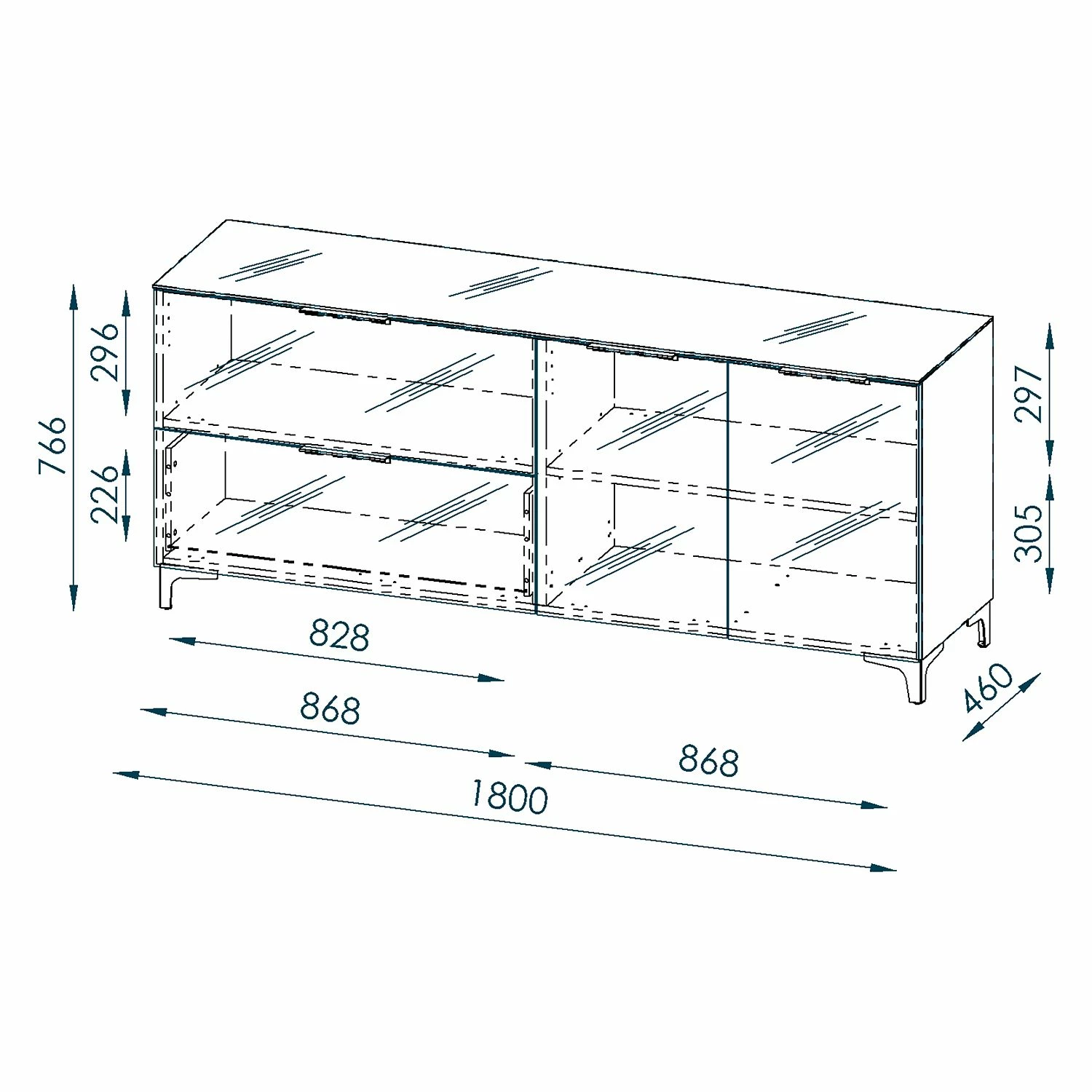 Maja Möbel Sideboard Shino II - Glas Schwarz / Eiche Riviera Dekor 4 Maja Möbel Sideboard Shino II - Glas Schwarz / Eiche Riviera Dekor – Bild 4