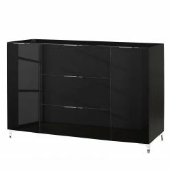 Maja Möbel Sideboard Shino IV - Glas Schwarz / Schwarz