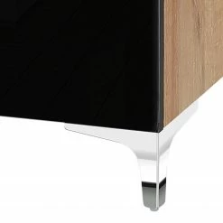 Maja Möbel Sideboard Shino III - Glas Schwarz / Eiche Riviera Dekor -WOHNZIMMERMÖBEL Verkäufe 1000170645 190418 12394300196 GALLERYIMAGES P000000001000170645