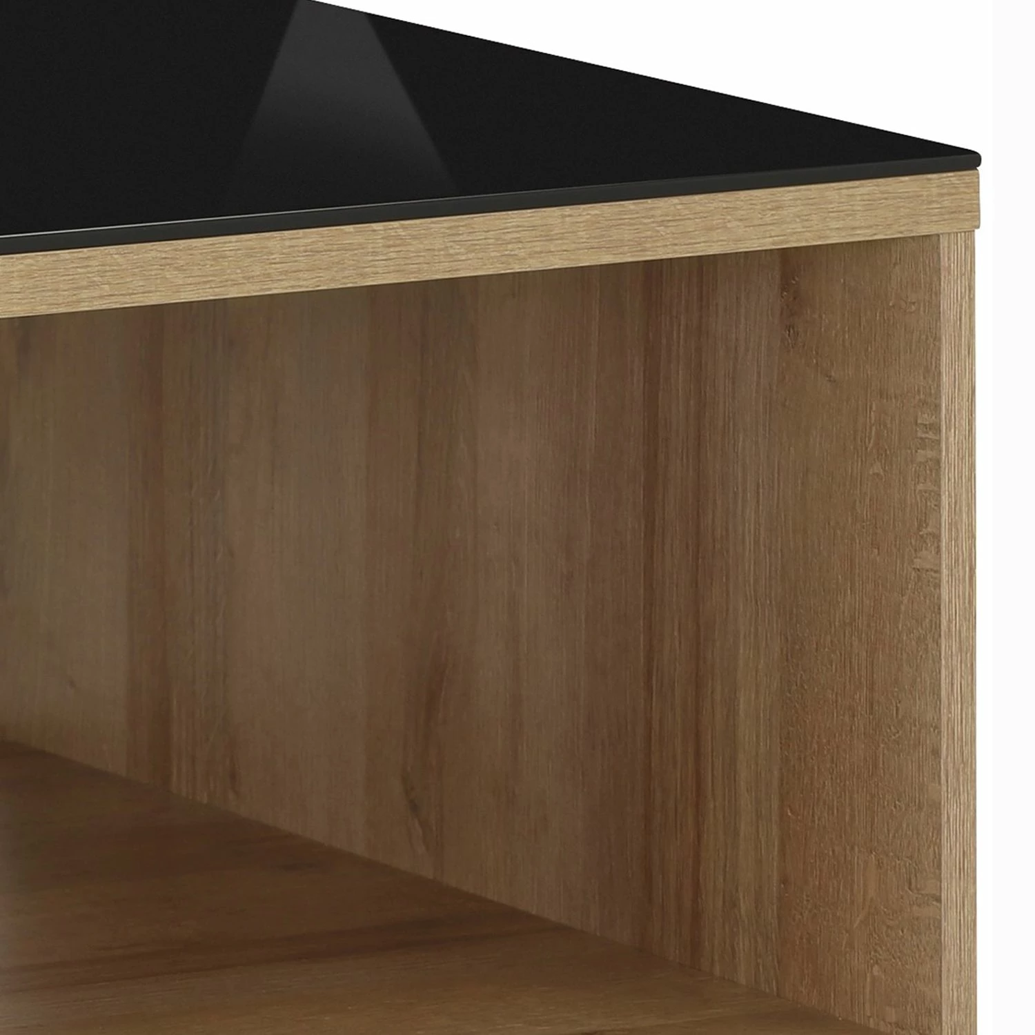 Maja Möbel Couchtisch Shino - Glas Schwarz / Eiche Riviera Dekor 4 Maja Möbel Couchtisch Shino - Glas Schwarz / Eiche Riviera Dekor – Bild 4