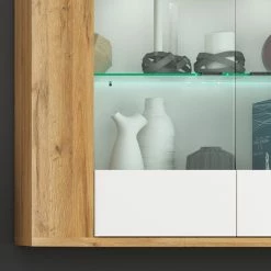 Loftscape Wohnwand Machado (4-teilig) - Hochglanz Weiß / Eiche Grandson Dekor -WOHNZIMMERMÖBEL Verkäufe 1000171330 190424 07575800077 GALLERYIMAGES P000000001000171330