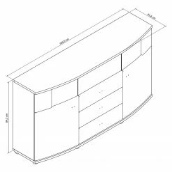 Loftscape Sideboard Mury - Hochglanz Weiß / Anthrazit -WOHNZIMMERMÖBEL Verkäufe 1000171334 190424 07575900112 GALLERYIMAGES P000000001000171334