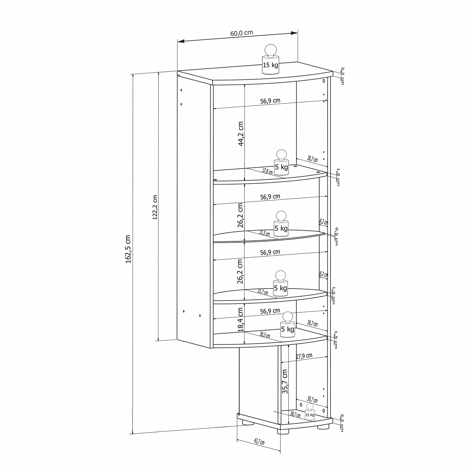 Loftscape Wohnwand Mury (4-teilig) - Hochglanz Weiß / Anthrazit 11 Loftscape Wohnwand Mury (4-teilig) - Hochglanz Weiß / Anthrazit – Bild 11