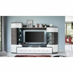 Loftscape Wohnwand Intento (4-teilig) - Hochglanz Weiß / Anthrazit -WOHNZIMMERMÖBEL Verkäufe 1000171358 190424 07580500302 MOOD GALLERYIMAGES P000000001000171358 mood