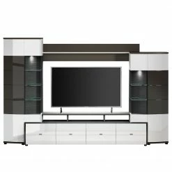 Loftscape Wohnwand Intento (4-teilig) - Hochglanz Weiß / Anthrazit -WOHNZIMMERMÖBEL Verkäufe 1000171358 190424 07580500303 GALLERYIMAGES P000000001000171358