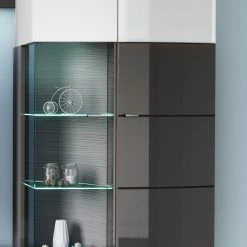 Loftscape Wohnwand Intento (4-teilig) - Hochglanz Weiß / Anthrazit -WOHNZIMMERMÖBEL Verkäufe 1000171358 190424 07580500308 GALLERYIMAGES P000000001000171358