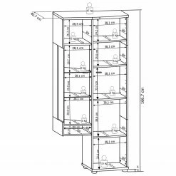 Loftscape Wohnwand Intento (4-teilig) - Hochglanz Weiß / Anthrazit -WOHNZIMMERMÖBEL Verkäufe 1000171358 220304 504 SKETCH DETAILS P000000001000171358 sketch