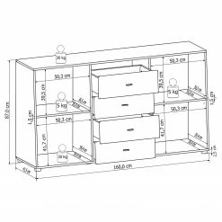 Loftscape Sideboard Moitin - Hochglanz Schwarz / Schwarz -WOHNZIMMERMÖBEL Verkäufe 1000171362 190424 07580600334 GALLERYIMAGES P000000001000171362