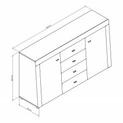 Loftscape Sideboard Moitin - Hochglanz Schwarz / Schwarz -WOHNZIMMERMÖBEL Verkäufe 1000171362 190424 07580600335 GALLERYIMAGES P000000001000171362