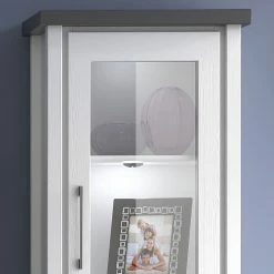 Ridgevalley Standvitrine Touros - Kiefer massiv - Kiefer Weiß / Grau -WOHNZIMMERMÖBEL Verkäufe 1000171365 190424 07580600351 GALLERYIMAGES P000000001000171365