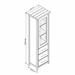 Ridgevalley Standvitrine Touros - Kiefer massiv - Kiefer Weiß / Grau -WOHNZIMMERMÖBEL Verkäufe 1000171365 190424 07580600353 GALLERYIMAGES P000000001000171365