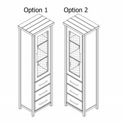 Ridgevalley Standvitrine Touros - Kiefer massiv - Kiefer Weiß / Grau -WOHNZIMMERMÖBEL Verkäufe 1000171365 190424 07580600354 GALLERYIMAGES P000000001000171365