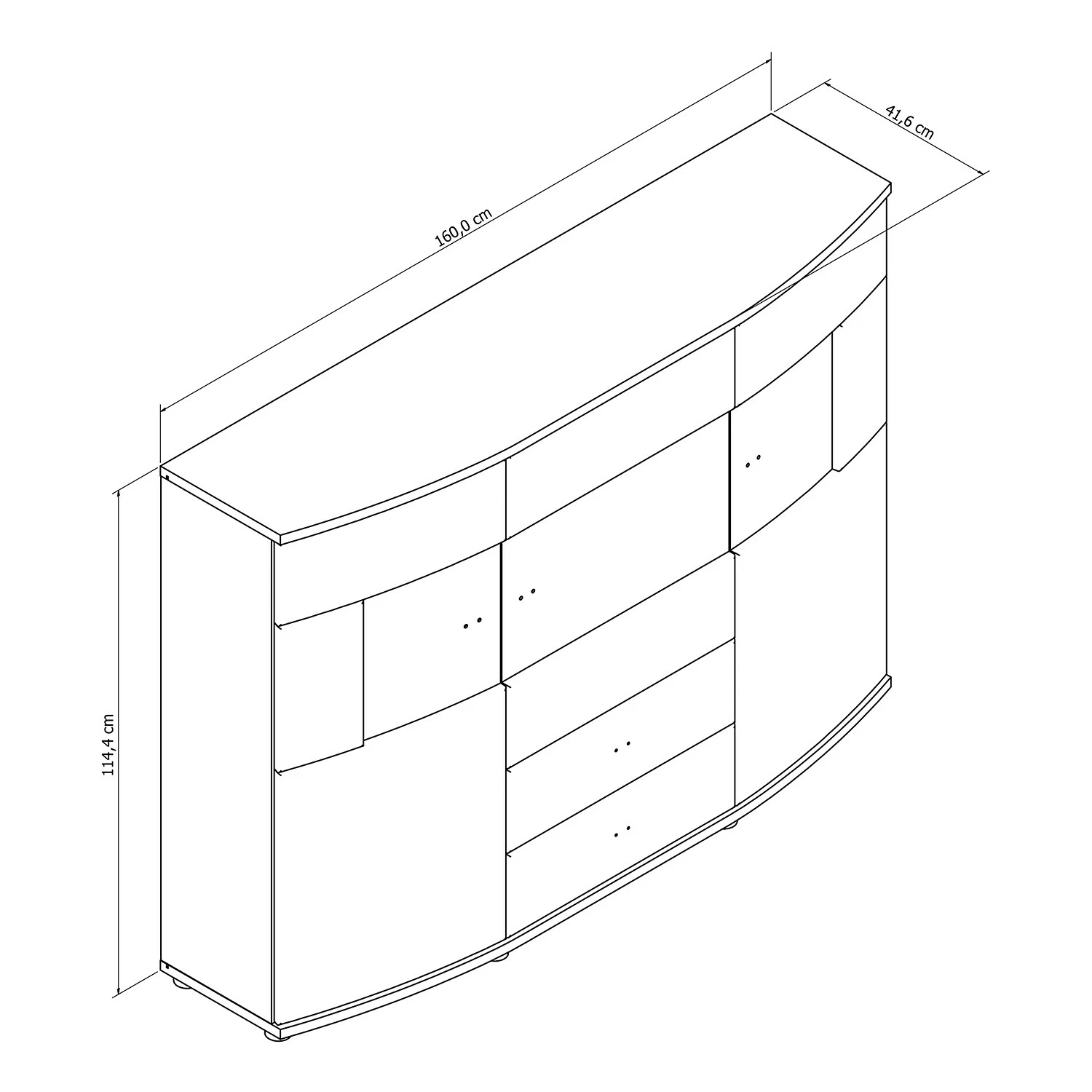 Loftscape Highboard Jaguare - Hochglanz Weiß / Eiche Ribbeck Dekor 2 Loftscape Highboard Jaguare - Hochglanz Weiß / Eiche Ribbeck Dekor – Bild 2