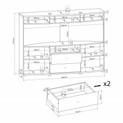 Loftscape Highboard Jaguare - Hochglanz Weiß / Eiche Ribbeck Dekor 5 Loftscape Highboard Jaguare - Hochglanz Weiß / Eiche Ribbeck Dekor -WOHNZIMMERMÖBEL Verkäufe 1000171368 191211 13361500006 SKETCH DETAILS P000000001000171368 sketch