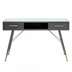 Kare Design Konsolentisch La Gomera - Glas / Stahl - Schwarz / Gold -WOHNZIMMERMÖBEL Verkäufe 1000172867 190429 08142400319 GALLERYIMAGES P000000001000172867