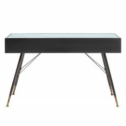 Kare Design Konsolentisch La Gomera - Glas / Stahl - Schwarz / Gold -WOHNZIMMERMÖBEL Verkäufe 1000172867 190429 08142400321 GALLERYIMAGES P000000001000172867