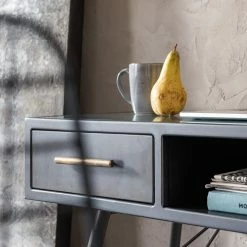 Kare Design Konsolentisch La Gomera - Glas / Stahl - Schwarz / Gold -WOHNZIMMERMÖBEL Verkäufe 1000172867 190429 08142500324 GALLERYIMAGES P000000001000172867