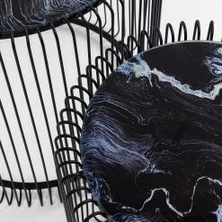 Kare Design Beistelltisch Wire (2-teilig) - Glas / Stahl - Schwarz -WOHNZIMMERMÖBEL Verkäufe 1000172882 190429 08143900479 GALLERYIMAGES P000000001000172882