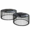Kare Design Couchtisch Wire I (2er-Set) - Glas / Stahl - Schwarz