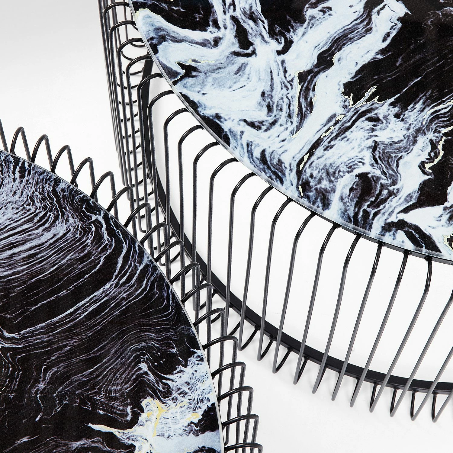 Kare Design Couchtisch Wire I (2er-Set) - Glas / Stahl - Schwarz 4 Kare Design Couchtisch Wire I (2er-Set) - Glas / Stahl - Schwarz – Bild 4